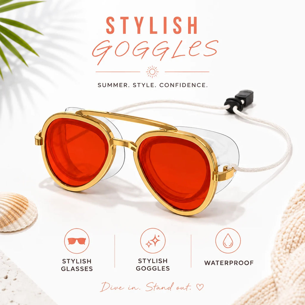 SplashShade Stylish Goggles in Sunset Coral