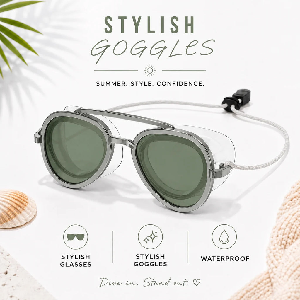 SplashShade Stylish Goggles in Olive Green