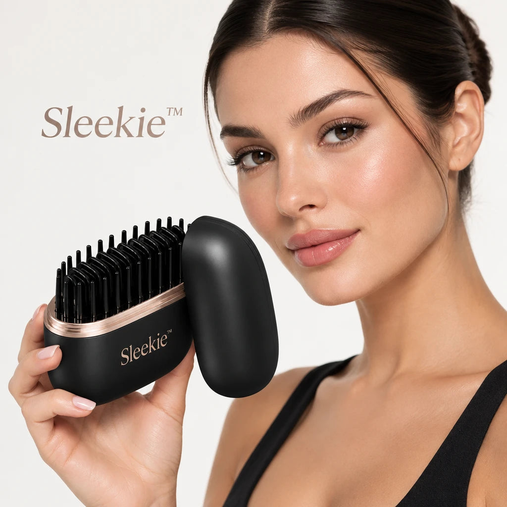 Sleekie mini straightening brush in midnight black